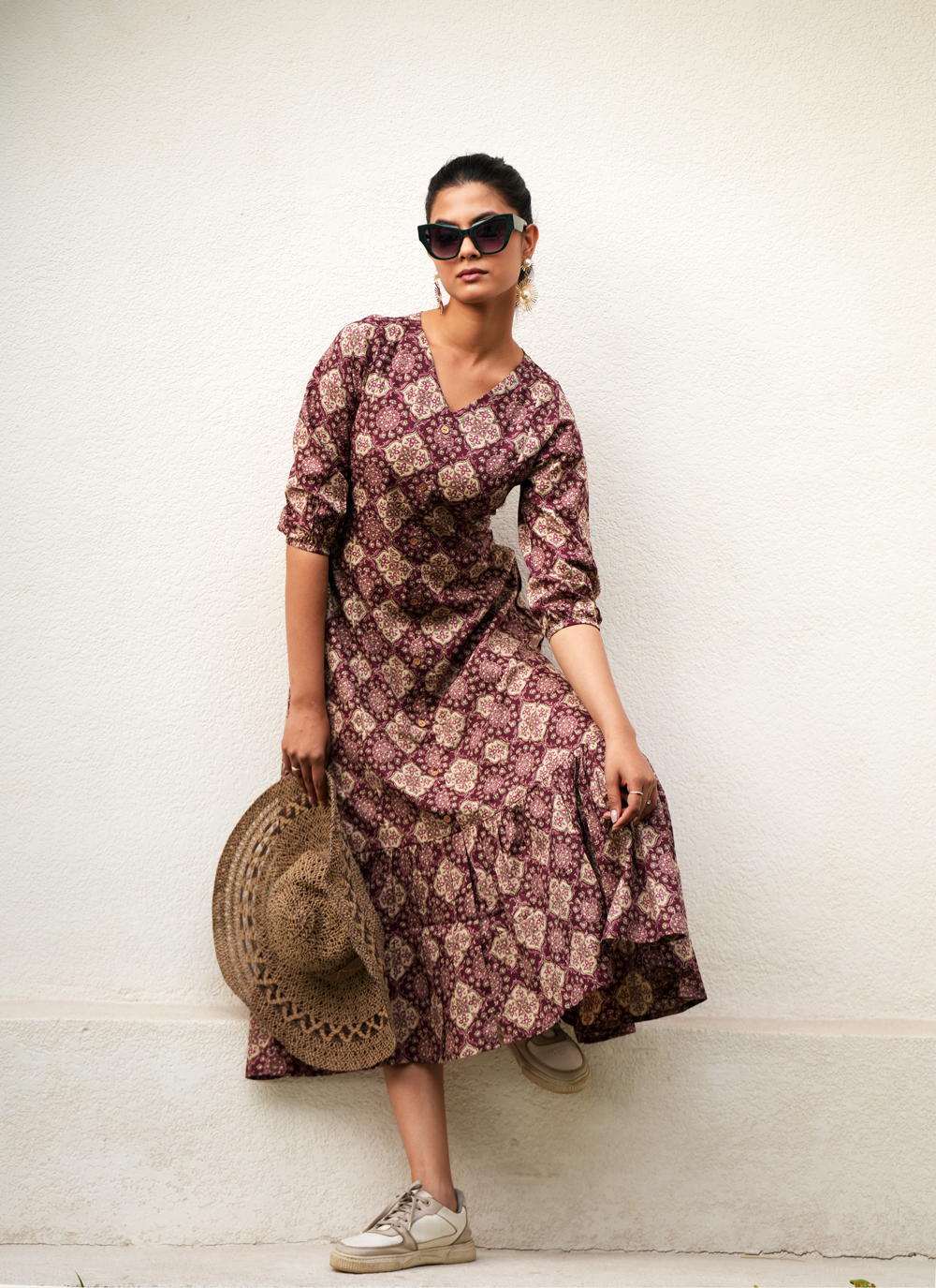 Sunkissed Rust Summer Midi Dress