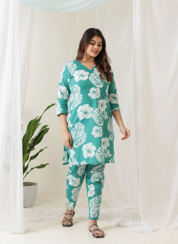 Monstera Straight Cotton Co-ords Set