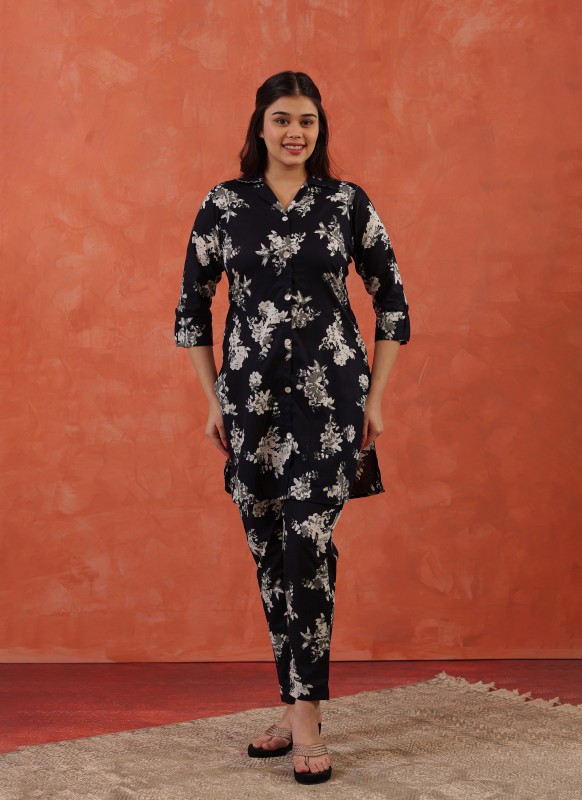 Black Jack Straight Cotton Co-ords Set