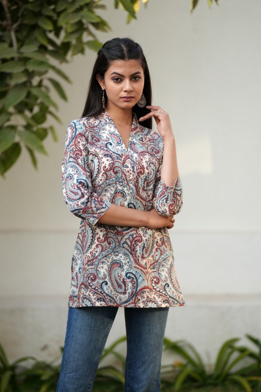 Paisley Carve Cotton Top