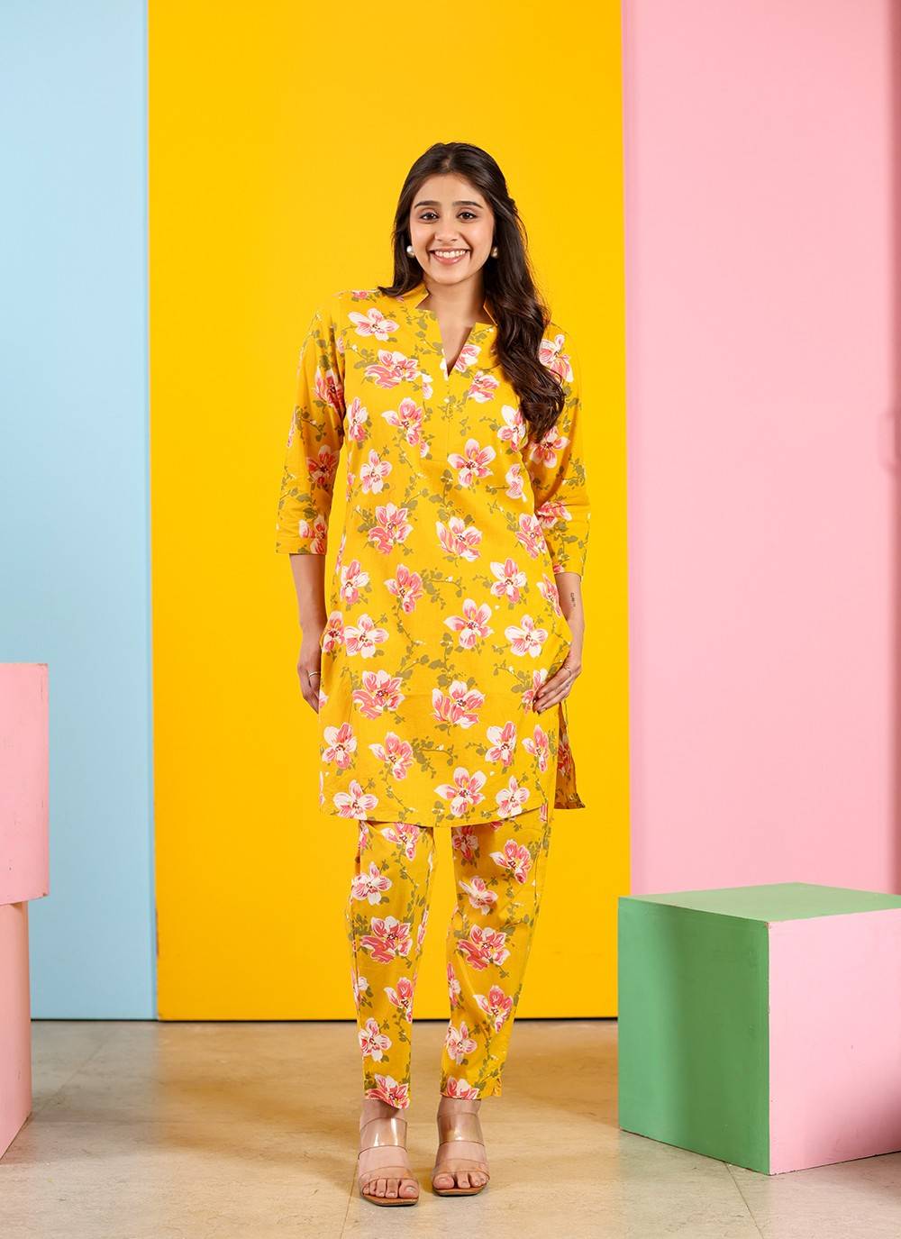 Sunehri Straight Cotton Co-ords Set