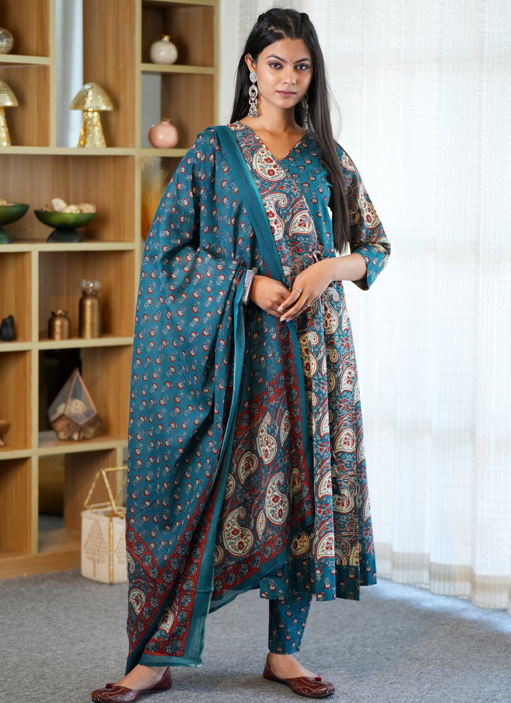 Gulnaar Angarakha Cotton Dupatta Suit