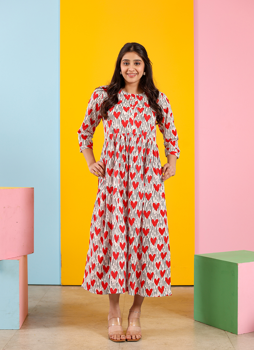 Heartbeat Charm Summer Midi Dress