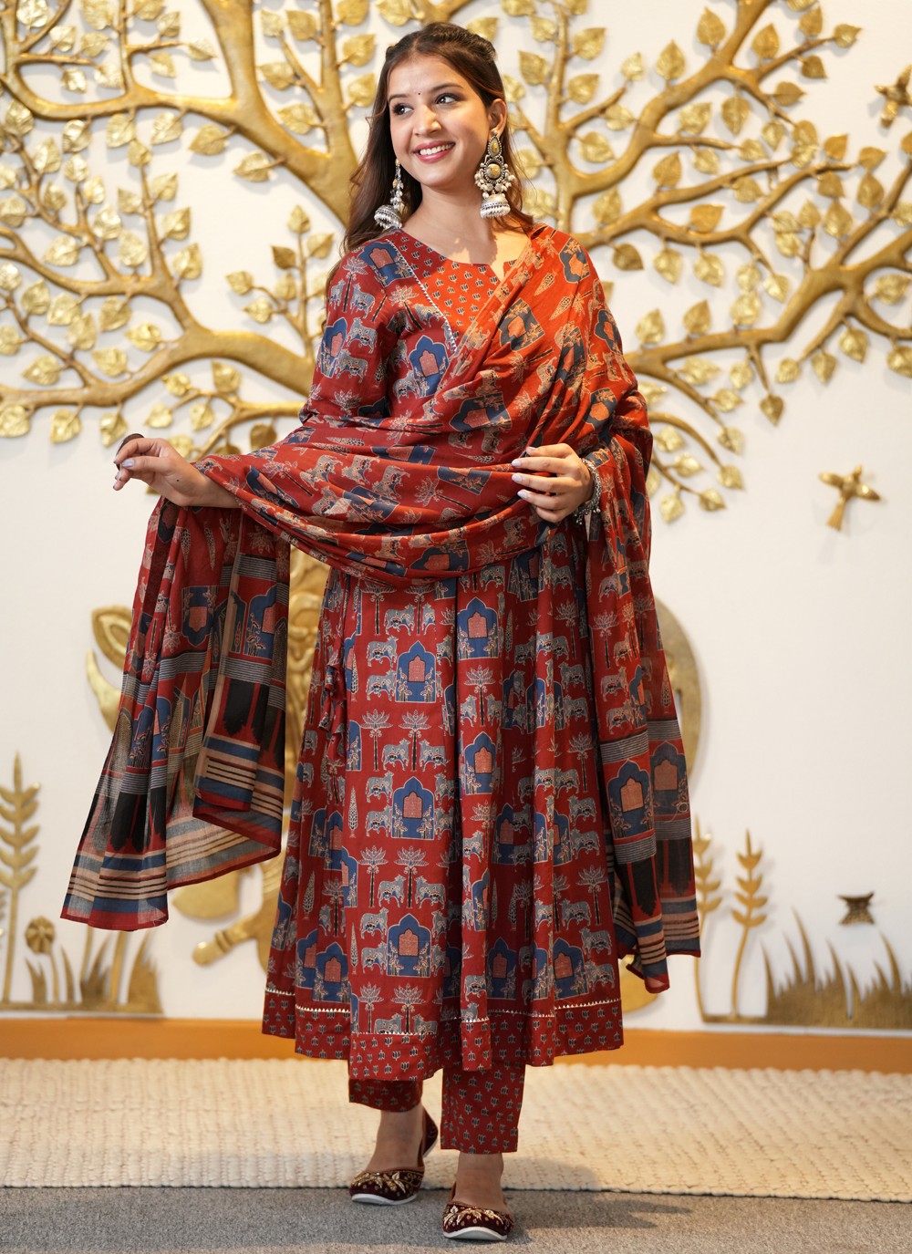 Padmavati Anarkali Cotton Dupatta Suit