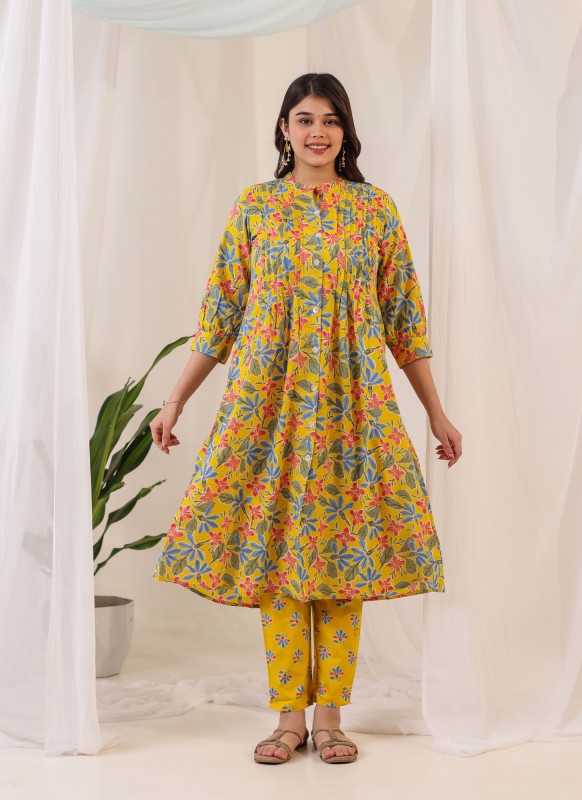 Sunflower A-Line Cotton Kurta Pant