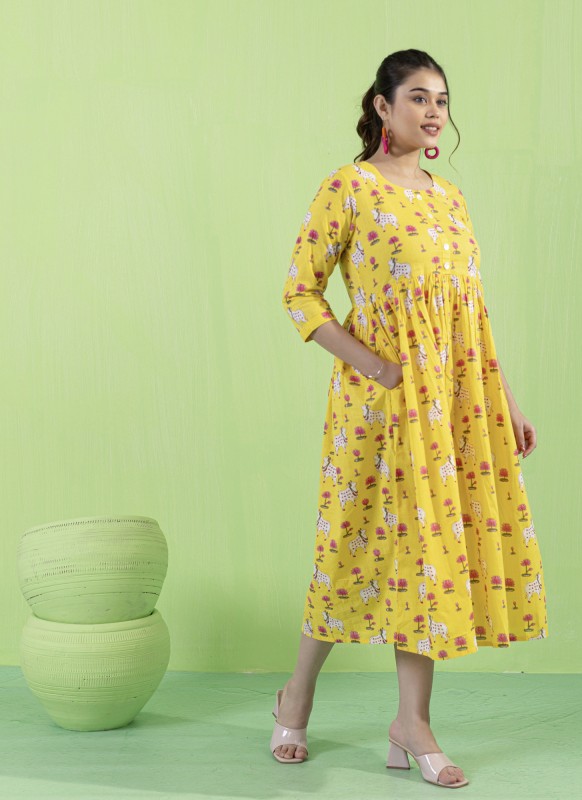 Pichwai Summer Midi Dress