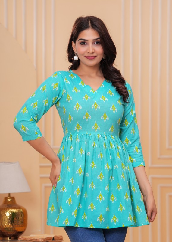 Saanvi Cotton Buta Print Top